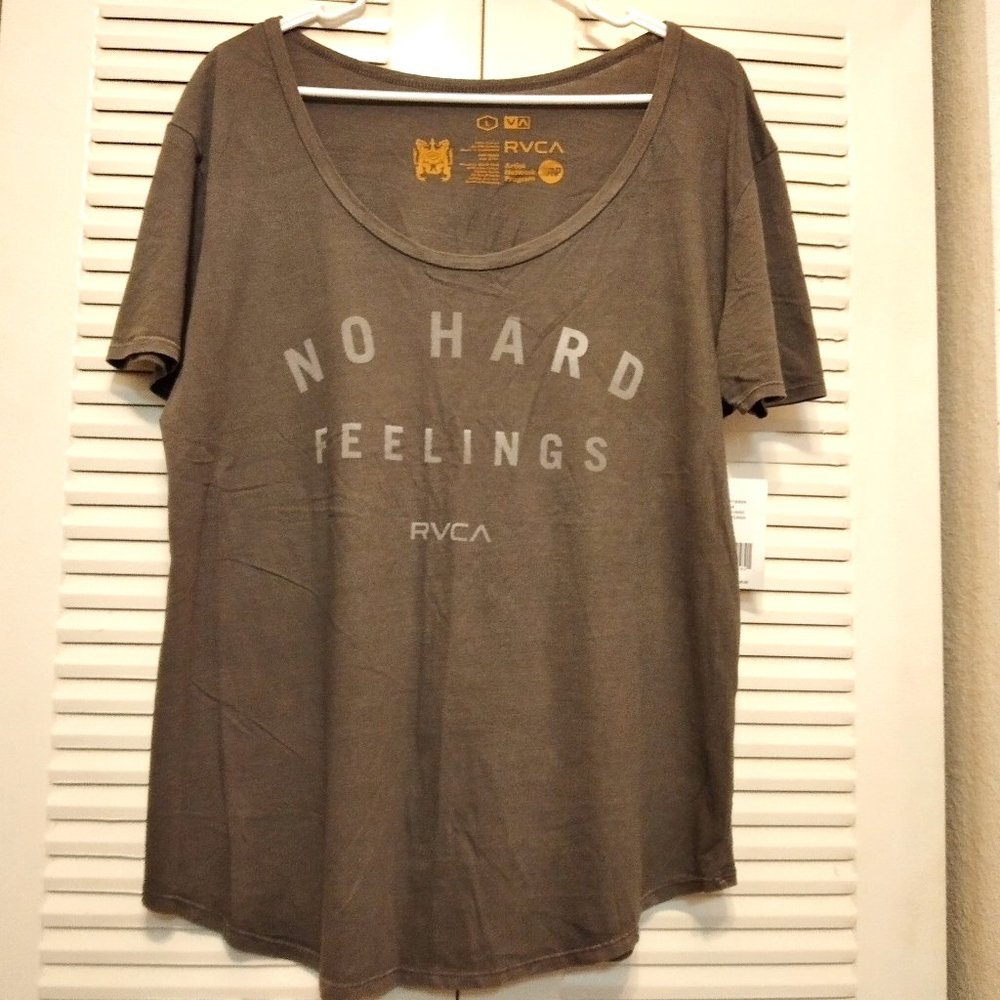 RVCA “No Hard Feelings” Tshirt Gray Large Tags